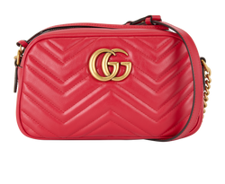 Small GG Marmont Camera Bag, Leather, Red, 447632493075, E/DB, 3*